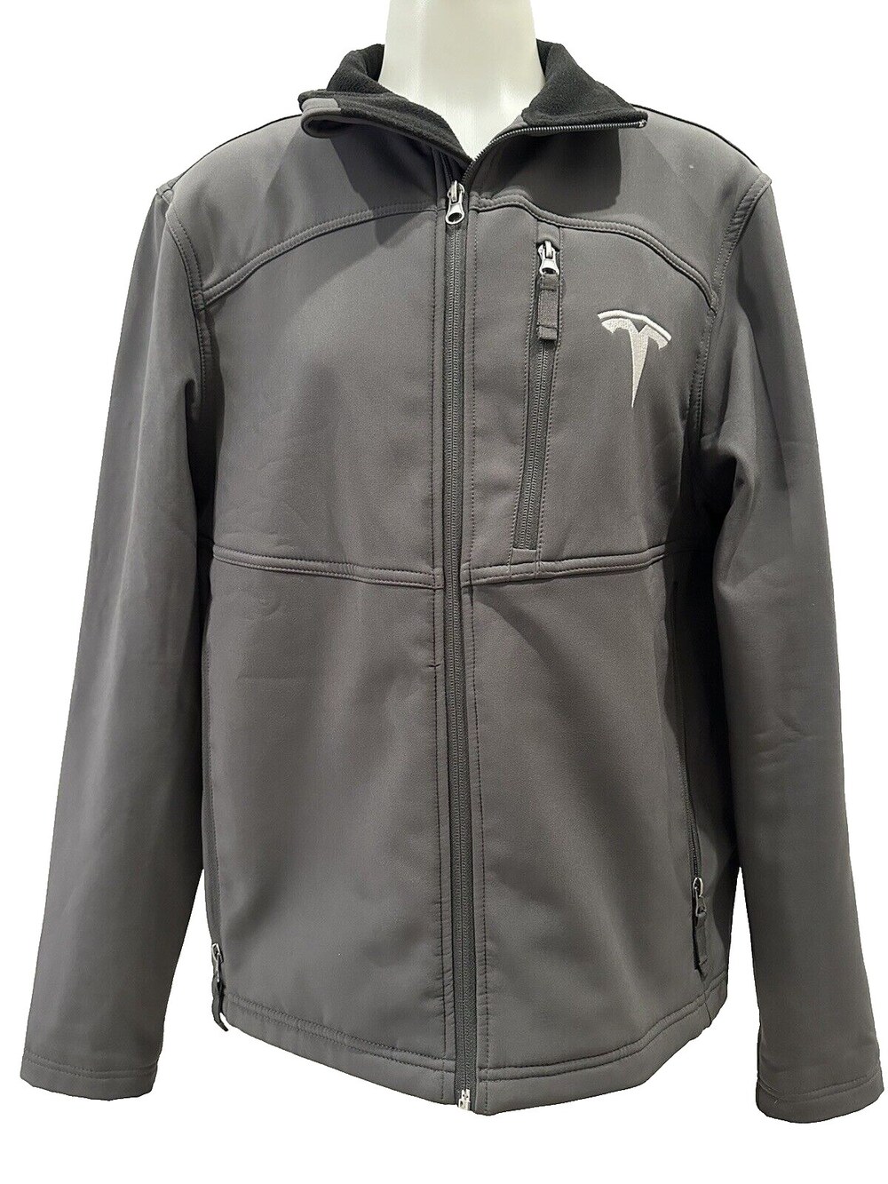 Tesla Jacket Men's Small Softshell Employee Corporate Zip Fleece Lined Gray